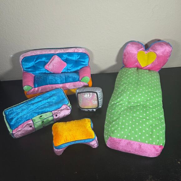 Manhattan Toy Other - Manhattan Toy Groovy Girls Plush Furniture Bundle TV Couch Bed Dresser Ottoman